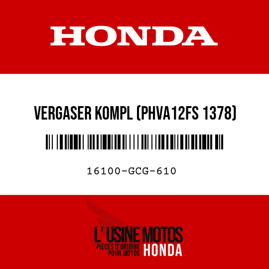 image de 16100-GCG-610 VERGASER KOMPL (PHVA12FS 1378)