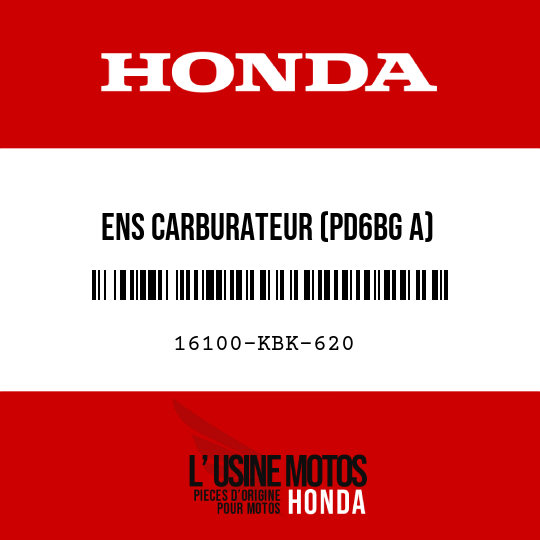 image de 16100-KBK-620 ENS CARBURATEUR (PD6BG A)
