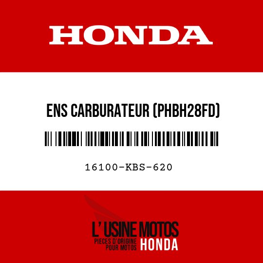 image de 16100-KBS-620 ENS CARBURATEUR (PHBH28FD)