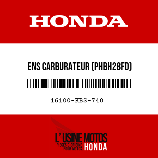 image de 16100-KBS-740 ENS CARBURATEUR (PHBH28FD)