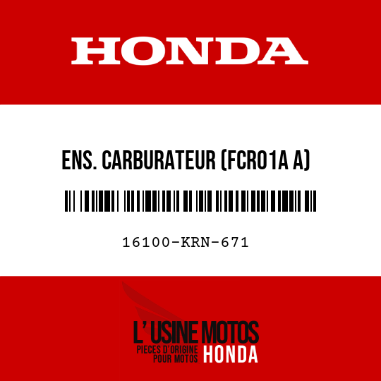 image de 16100-KRN-671 ENS. CARBURATEUR (FCR01A A)