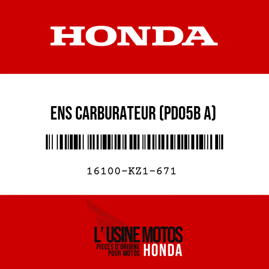image de 16100-KZ1-671 ENS CARBURATEUR (PD05B A)