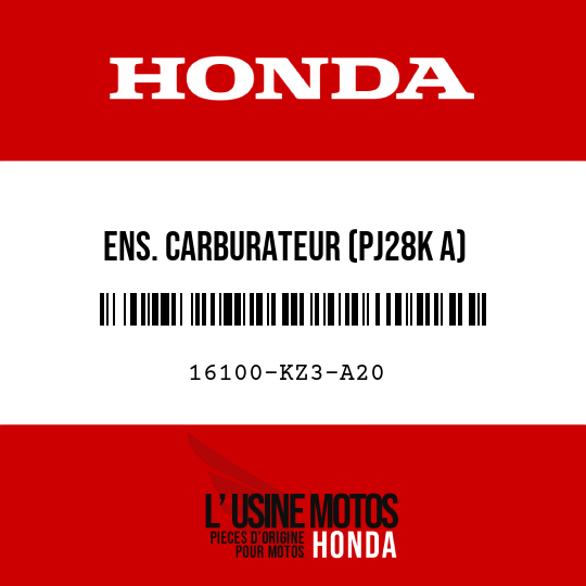 image de 16100-KZ3-A20 ENS. CARBURATEUR (PJ28K A)