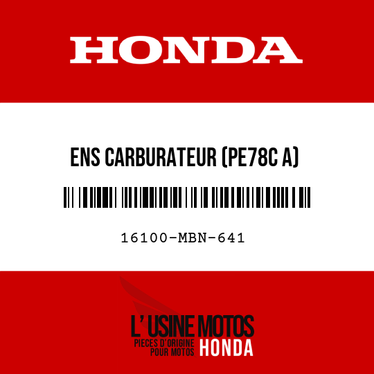 image de 16100-MBN-641 ENS CARBURATEUR (PE78C A)