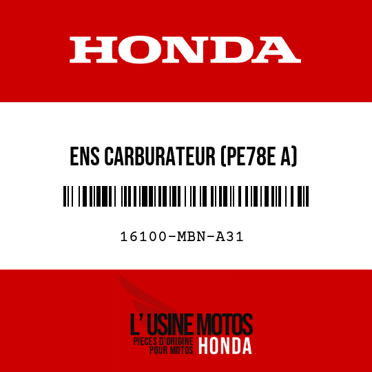 image de 16100-MBN-A31 ENS CARBURATEUR (PE78E A)
