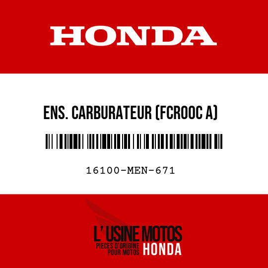 image de 16100-MEN-671 ENS. CARBURATEUR (FCR00C A)