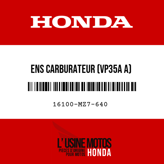 image de 16100-MZ7-640 ENS CARBURATEUR (VP35A A)