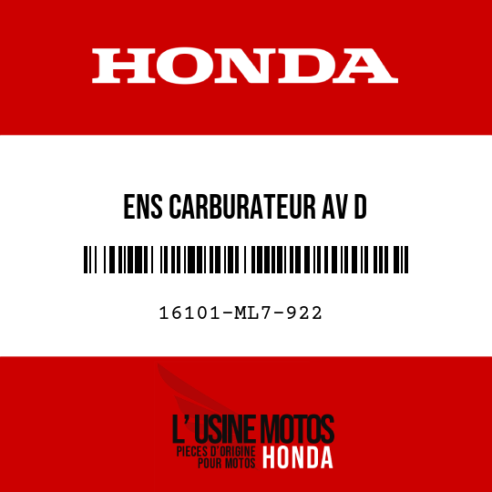 image de 16101-ML7-922 ENS CARBURATEUR AV D