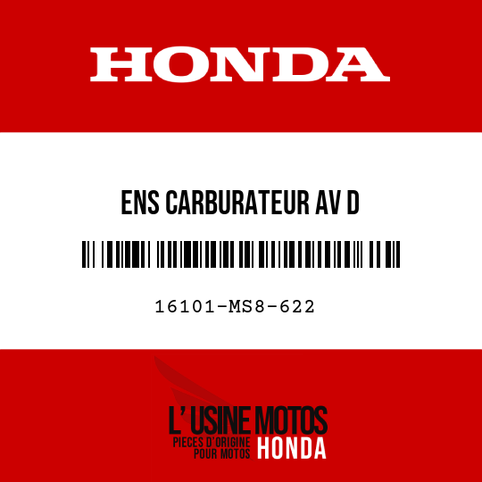 image de 16101-MS8-622 ENS CARBURATEUR AV D