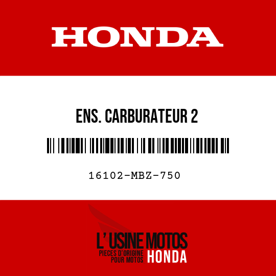 image de 16102-MBZ-750 ENS. CARBURATEUR 2