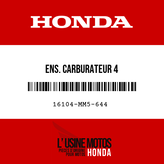 image de 16104-MM5-644 ENS. CARBURATEUR 4