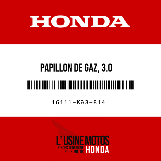 image de 16111-KA3-814 PAPILLON DE GAZ, 3.0