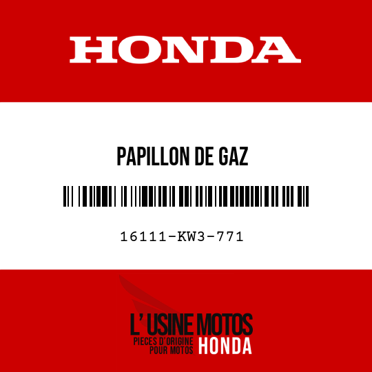 image de 16111-KW3-771 PAPILLON DE GAZ