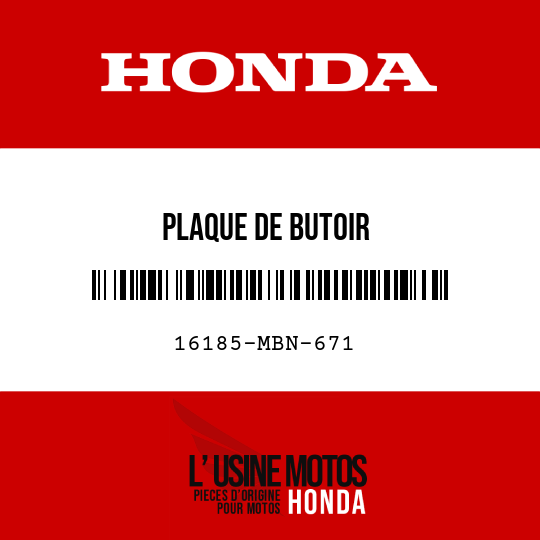 image de 16185-MBN-671 PLAQUE DE BUTOIR