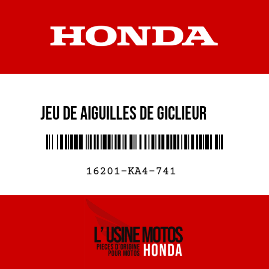 image de 16201-KA4-741 JEU DE AIGUILLES DE GICLIEUR
