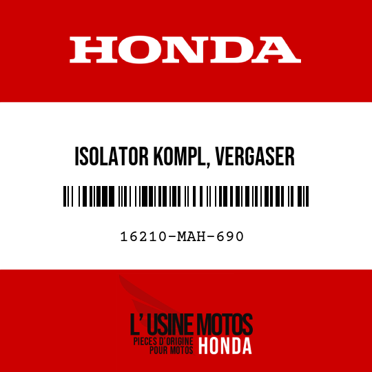 image de 16210-MAH-690 ISOLATOR KOMPL, VERGASER