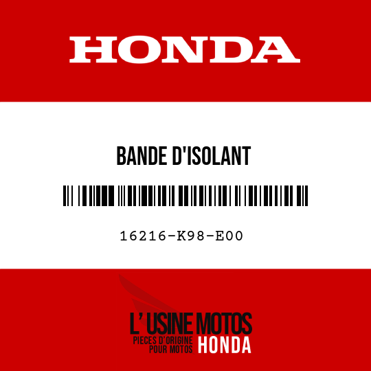 image de 16216-K98-E00 BANDE D'ISOLANT