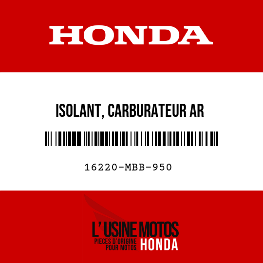 image de 16220-MBB-950 ISOLANT, CARBURATEUR AR