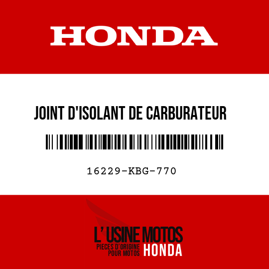 image de 16229-KBG-770 JOINT D'ISOLANT DE CARBURATEUR