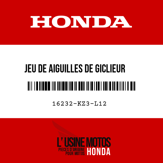image de 16232-KZ3-L12 JEU DE AIGUILLES DE GICLIEUR (6BEH2-72)