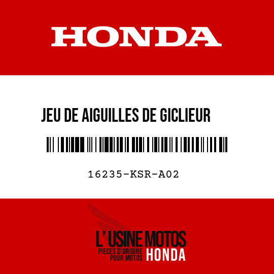 image de 16235-KSR-A02 JEU DE AIGUILLES DE GICLIEUR (6DGY27-71)