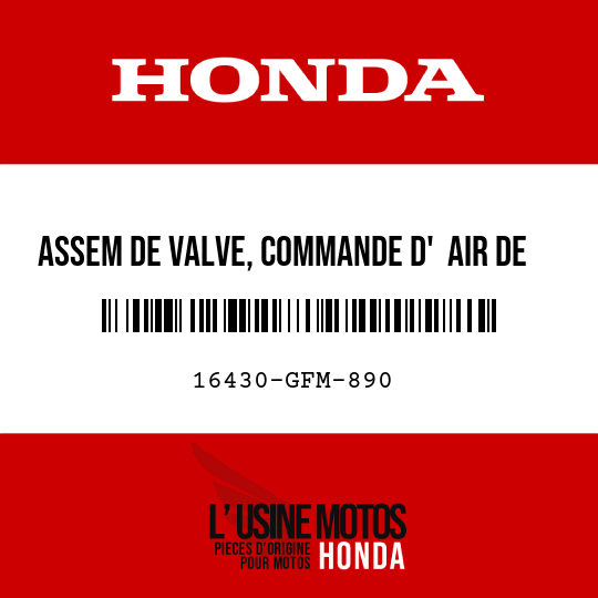 image de 16430-GFM-890 ASSEM DE VALVE, COMMANDE D'  AIR DE RALENTI