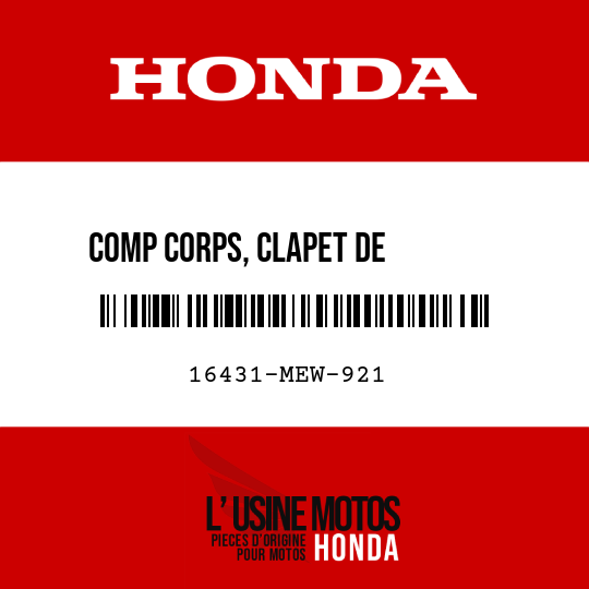 image de 16431-MEW-921 COMP CORPS, CLAPET DE        COMMANDE AIR DE RALENTI