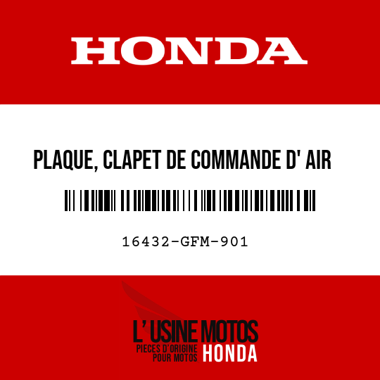 image de 16432-GFM-901 PLAQUE, CLAPET DE COMMANDE D' AIR DE RALENTI