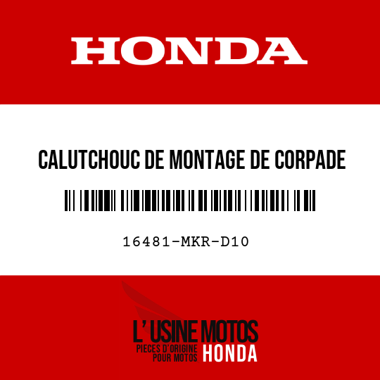 image de 16481-MKR-D10 CALUTCHOUC DE MONTAGE DE CORPADE COMMANDE DE GAZ