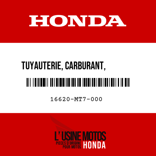 image de 16620-MT7-000 TUYAUTERIE, CARBURANT,        SECONDAIRE