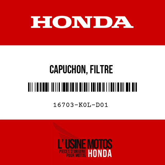 image de 16703-K0L-D01 CAPUCHON, FILTRE