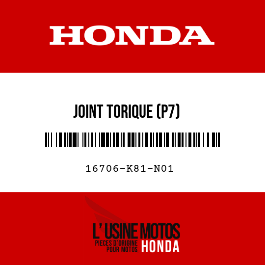 image de 16706-K81-N01 JOINT TORIQUE (P7)