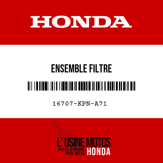 image de 16707-KPN-A71 ENSEMBLE FILTRE