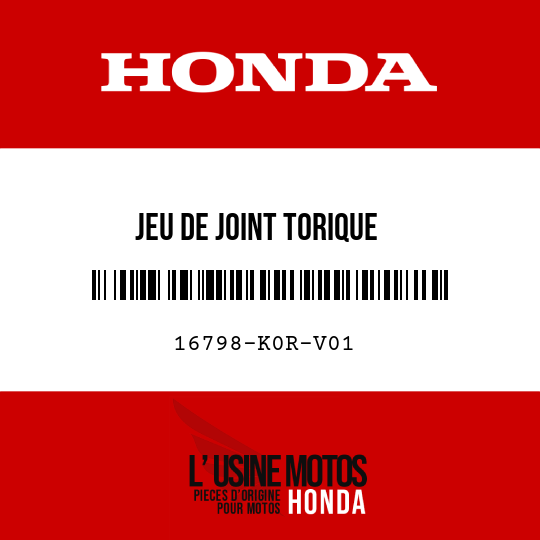 image de 16798-K0R-V01 JEU DE JOINT TORIQUE