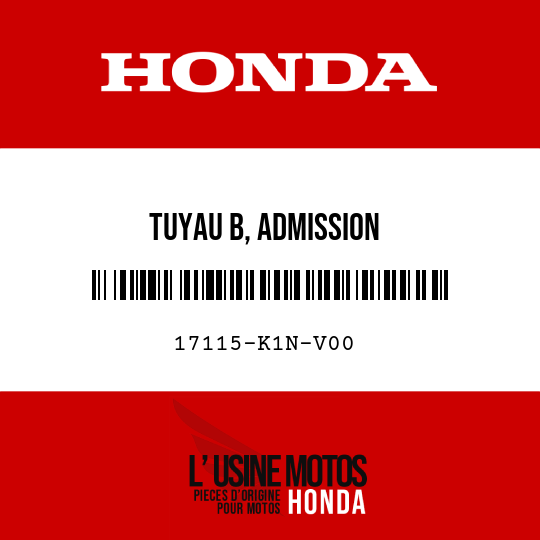 image de 17115-K1N-V00 TUYAU B, ADMISSION