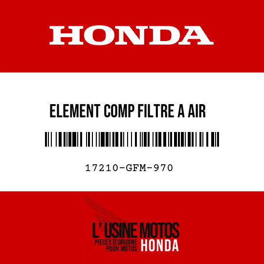 image de 17210-GFM-970 ELEMENT COMP FILTRE A AIR