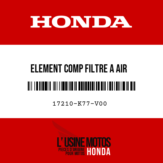 image de 17210-K77-V00 ELEMENT COMP FILTRE A AIR