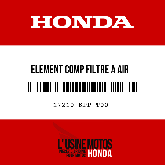 image de 17210-KPP-T00 ELEMENT COMP FILTRE A AIR