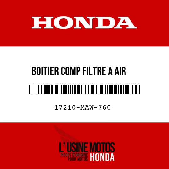 image de 17210-MAW-760 BOITIER COMP FILTRE A AIR
