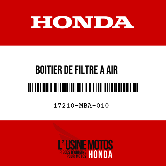 image de 17210-MBA-010 BOITIER DE FILTRE A AIR
