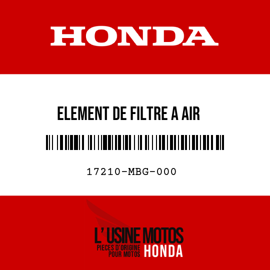 image de 17210-MBG-000 ELEMENT DE FILTRE A AIR