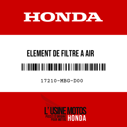 image de 17210-MBG-D00 ELEMENT DE FILTRE A AIR