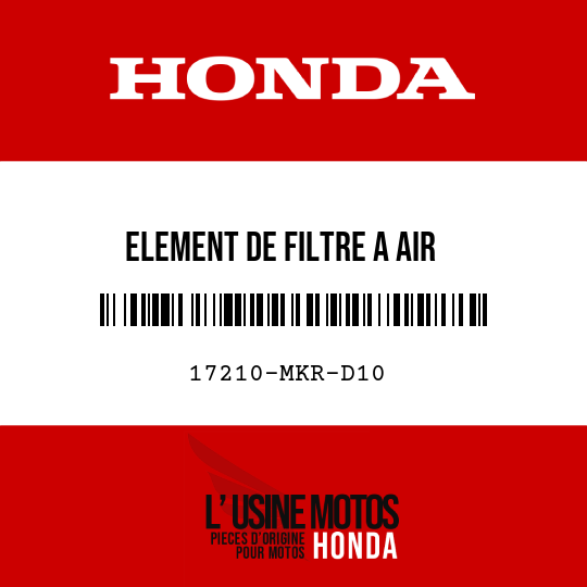 image de 17210-MKR-D10 ELEMENT DE FILTRE A AIR