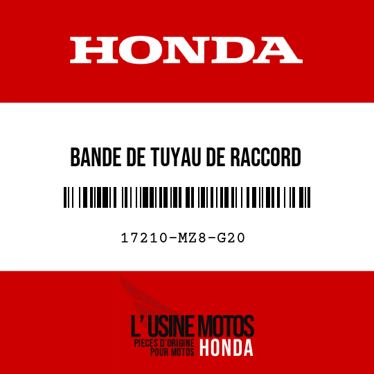 image de 17210-MZ8-G20 BANDE DE TUYAU DE RACCORD