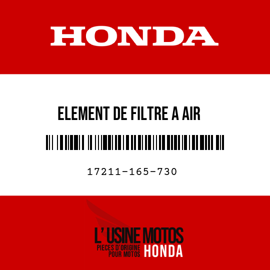 image de 17211-165-730 ELEMENT DE FILTRE A AIR