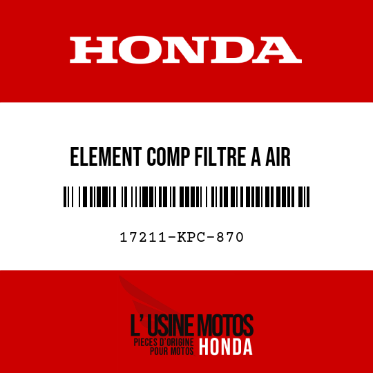 image de 17211-KPC-870 ELEMENT COMP FILTRE A AIR