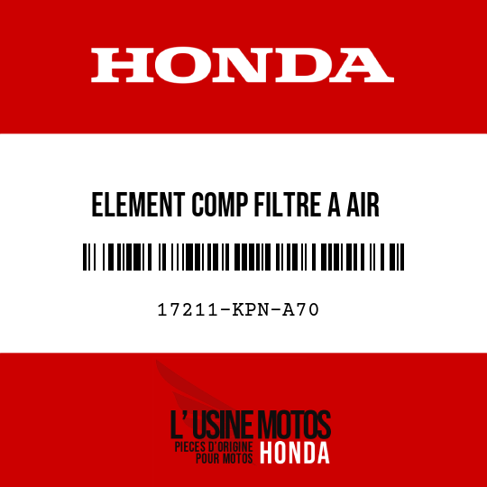 image de 17211-KPN-A70 ELEMENT COMP FILTRE A AIR