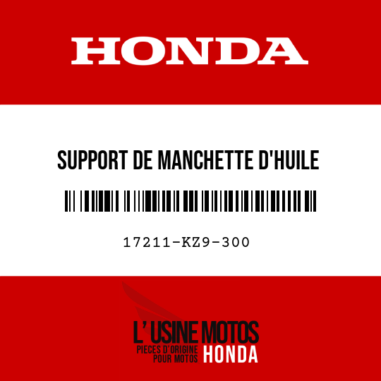 image de 17211-KZ9-300 SUPPORT DE MANCHETTE D'HUILE