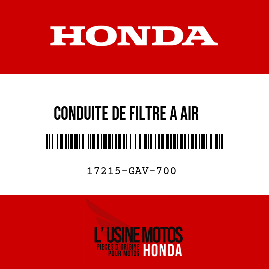 image de 17215-GAV-700 CONDUITE DE FILTRE A AIR
