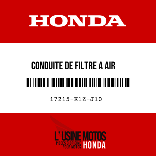 image de 17215-K1Z-J10 CONDUITE DE FILTRE A AIR